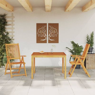 vidaXL Patio Dining Set Table and Chair Outdoor Furniture Solid Wood Acacia