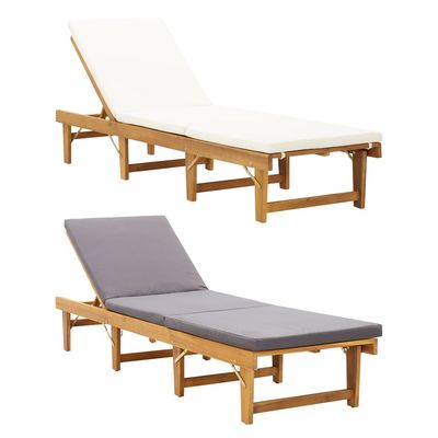 vidaXL Patio Lounge Chair with Cushion Outdoor Sunlounger Solid Acacia Wood