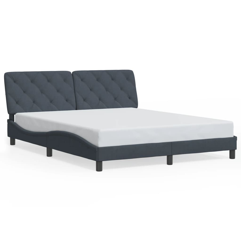 vidaXL Bed Frame with LED Lights Platform Base Mattress Foundation Velvet