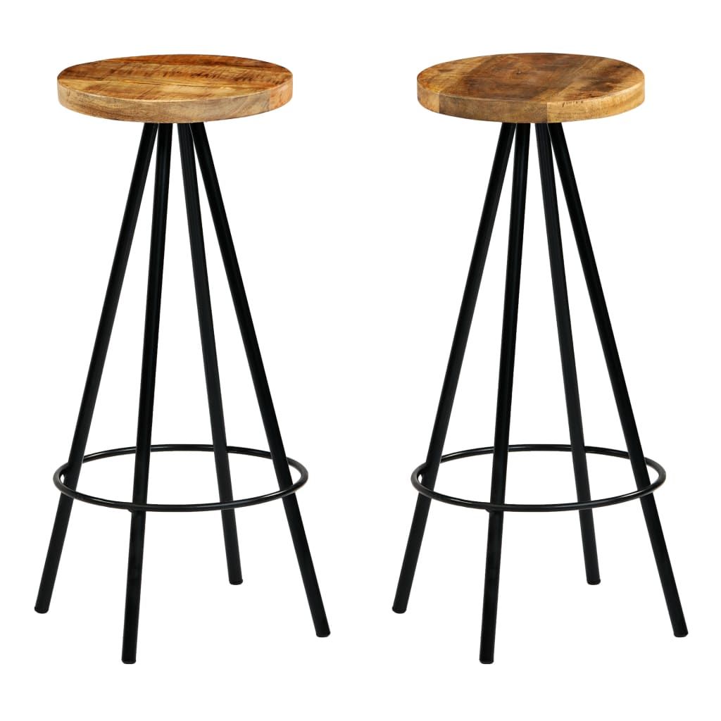 vidaXL Bar Stool Bar Seat Counter Height Island Stool for Pub Solid Mango Wood