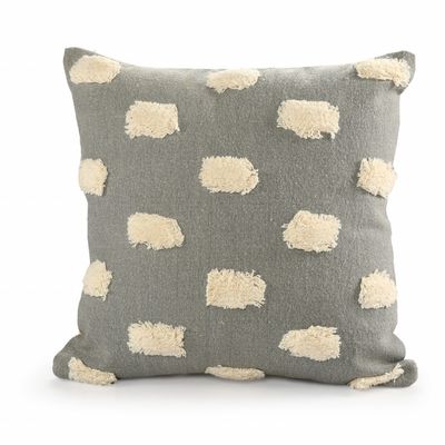 20&quot; X 20&quot; Gray 100% Cotton Zippered Pillow