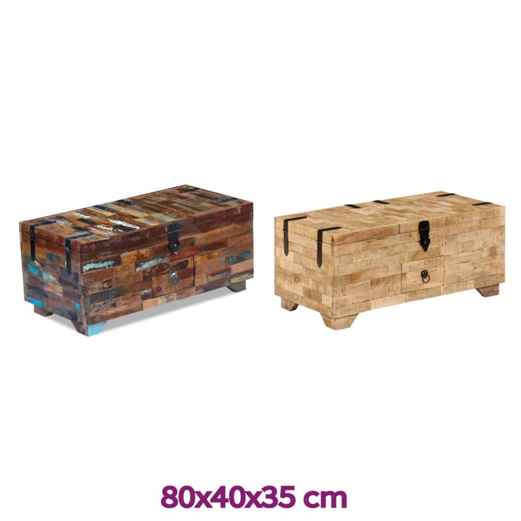 vidaXL Coffee Table Lift Top End Table with Storage Chest Solid Wood Reclaimed