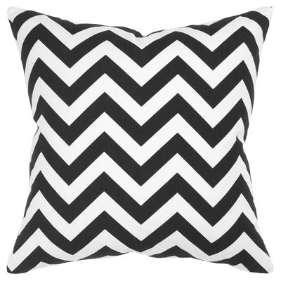 18&quot; Black and Ivory Cotton Throw Pillow