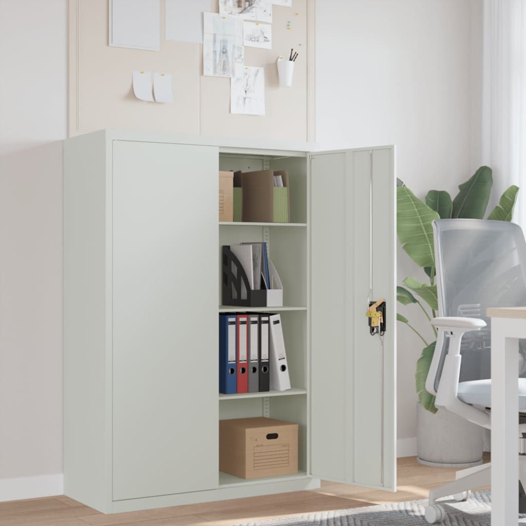 vidaXL Office Cabinet File Cabinet Storage Filing Cabinet with 2 Doors Steel