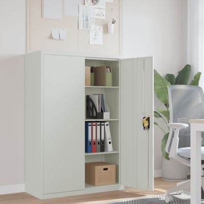 vidaXL Office Cabinet File Cabinet Storage Filing Cabinet with 2 Doors Steel