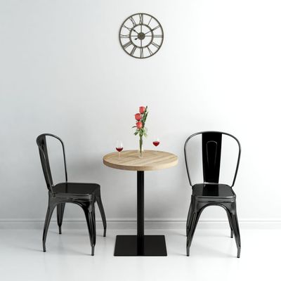 vidaXL Bistro Table Kitchen Bar Table Dining Room Table MDF and Steel Round