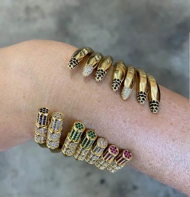 Pencil Bangle Bracelet Cuff Zirconite Cubic Zirconia. 843B100