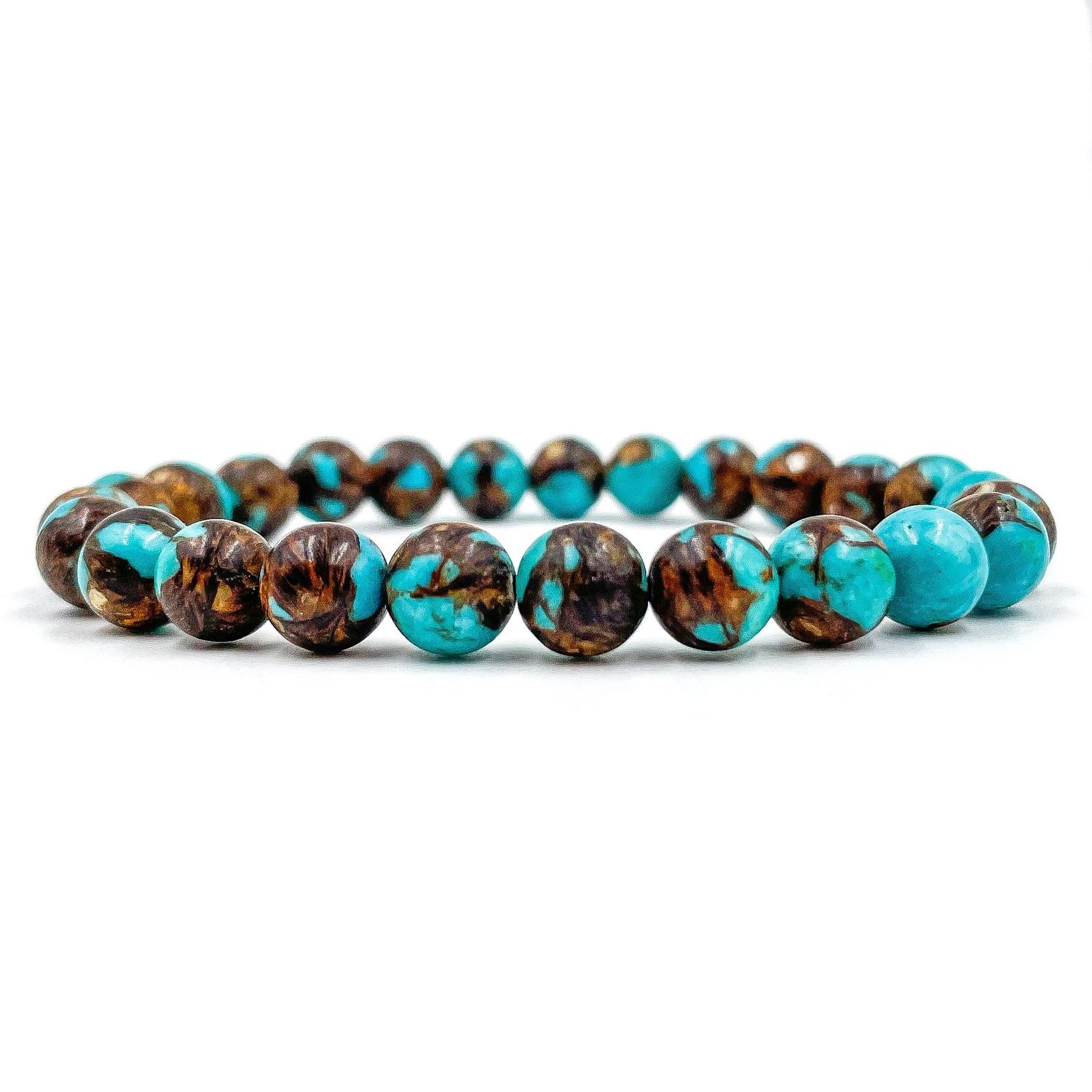Union - Bronzite Turquoise Gemstone Beaded Bracelet