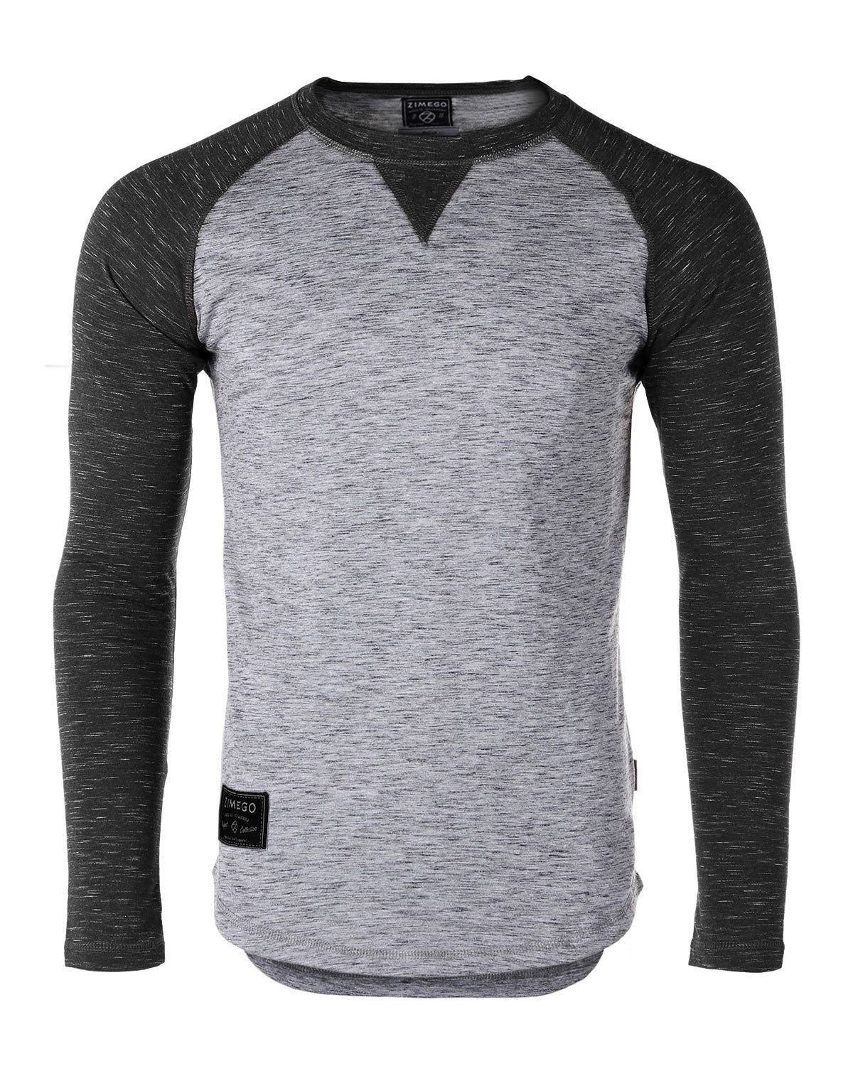 ZIMEGO Men Athletic Fit Baseball Retro Contrast Long Sleeve Raglan T-Shirt