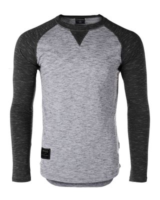 ZIMEGO Men Athletic Fit Baseball Retro Contrast Long Sleeve Raglan T-Shirt