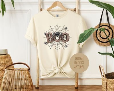 Boo Spider Spooky Halloween Groovy Shirt