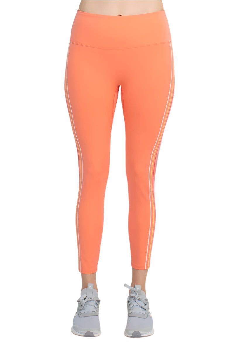 Activology Mid Waist Banded Rubber Rainbow Strip 7/8 Interlock Legging