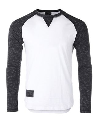 ZIMEGO Men Athletic Fit Baseball Retro Contrast Long Sleeve Raglan T-Shirt