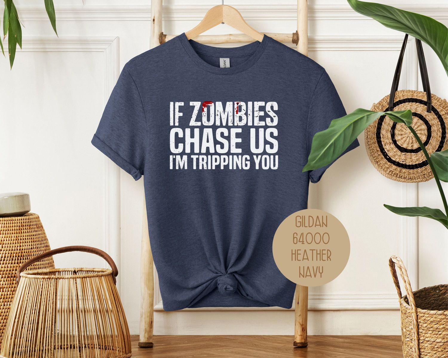 If Zombies Chase Us I&#39;m Tripping You Halloween Shirt