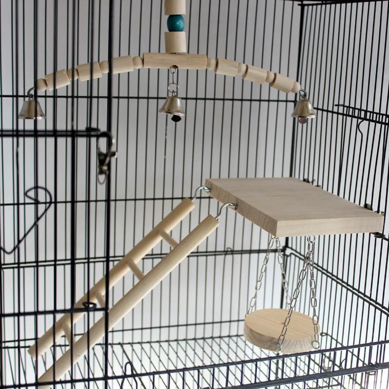 Wooden Jungle Gym Interactive Bird Toy