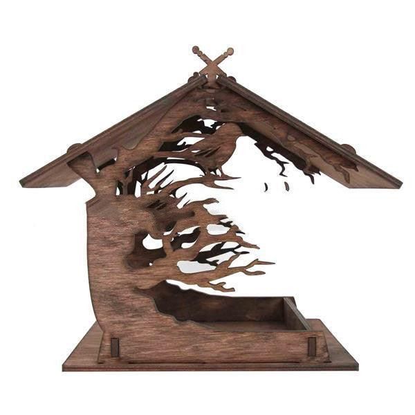 Rustic Woodland Hanging Bird Feeder - Charming Outdoor Garden Decor