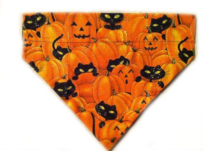Halloween Over The Collar Dog Scarf With Cats