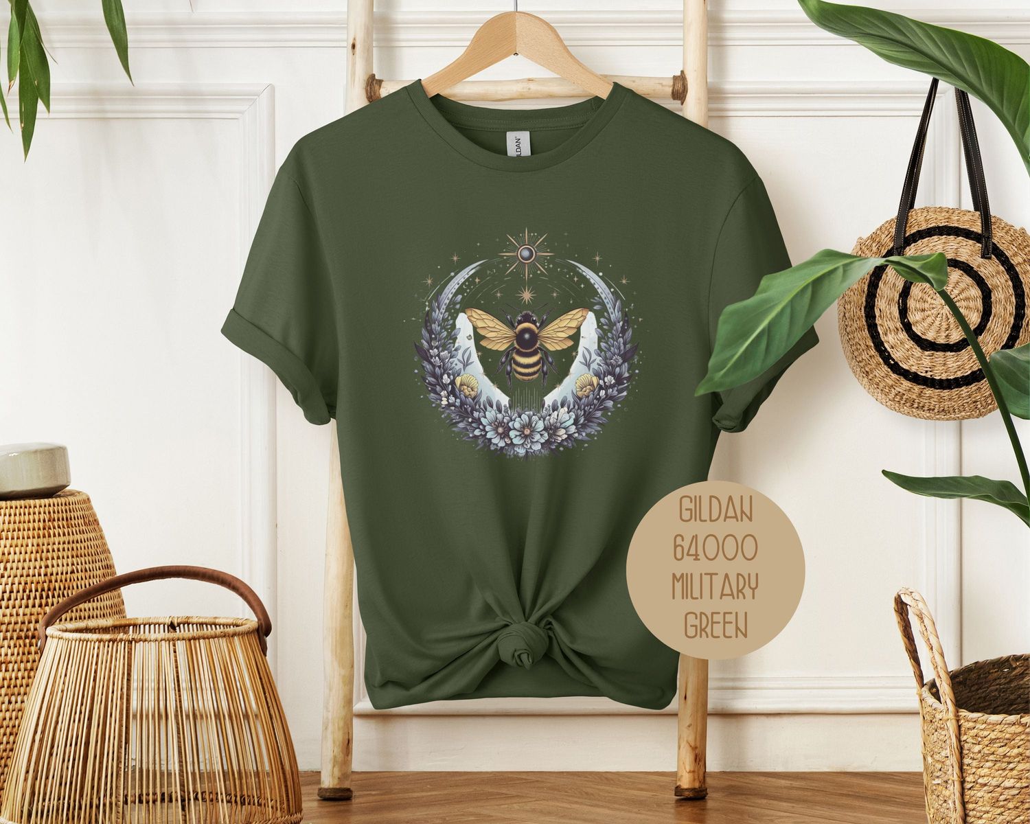 Boho Celestial Floral Bee Shirt