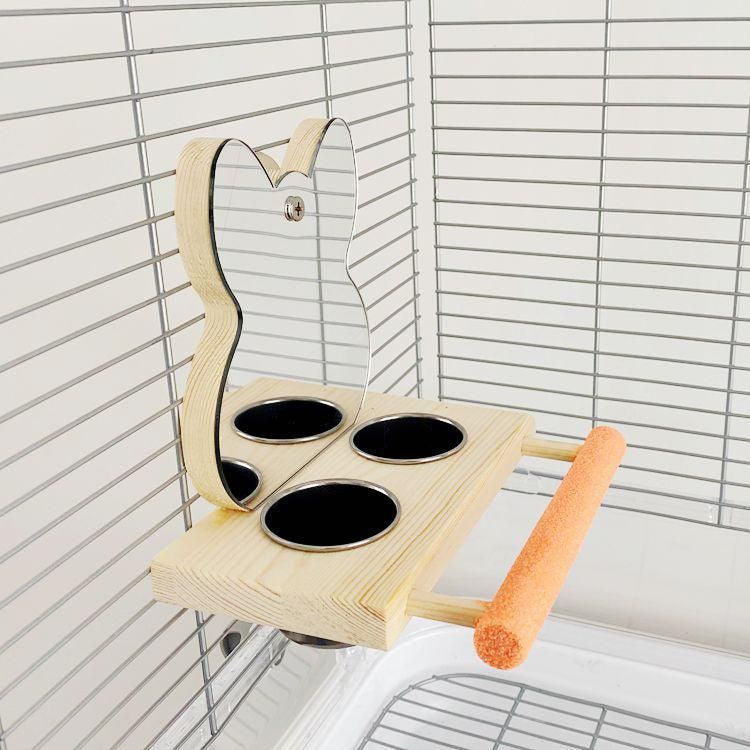 Interactive Parrot Puzzle Bird Toy With Stainless Steel Claw Stand And Mirror