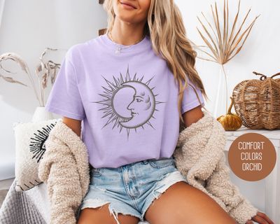 Celestial Sun Moon Comfort Colors Shirt