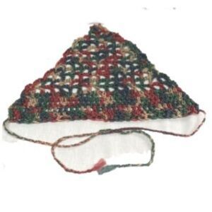 Head Bandana with Tassel Ties Crocheted Hand Crafted 14 x 10 inches Handcrafted Handmade in the USA