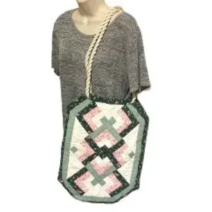 Handmade Tote Bag Purse Granny Core Large Patchwork Quilted Boho Bohemian 18&quot; L x 14&quot; W