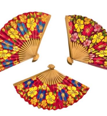 Folding Fans Asian Inspired Floral Paper Hand Fans with Wooden Handles Colorful Wall Decor Flowers Set of 3