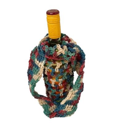 Wine or Water Bottle Bag Handcrafted Crocheted