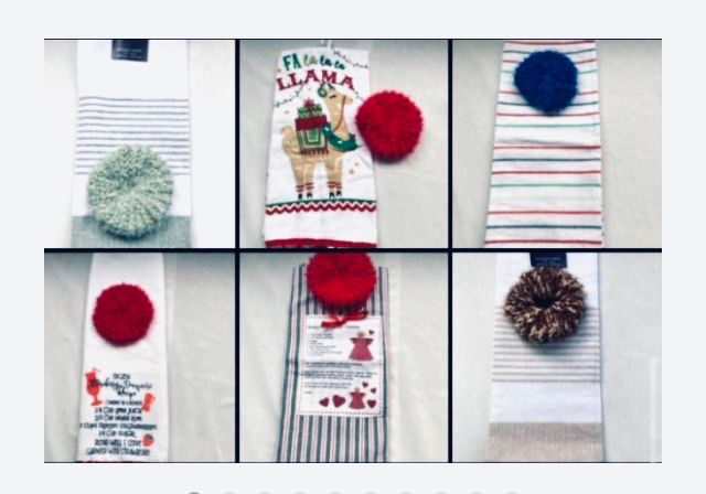 Gift Set Kitchen Handcrafted Dish Scrubby with Dish Towel