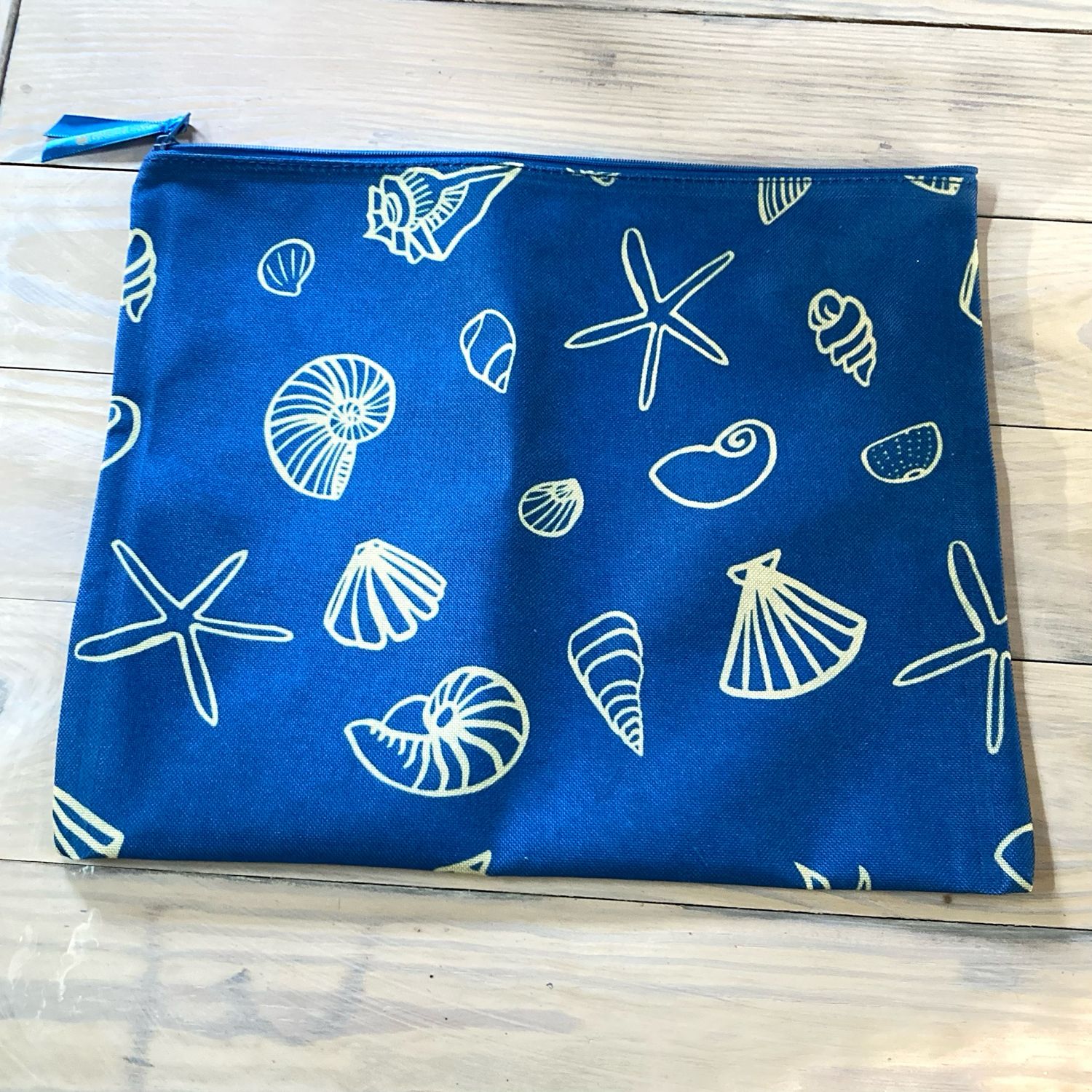Waterproof Bag Zippered Quagga GREEN LABEL Nautical Wet Dry Blue Gold 12.5 x 10.5 inches