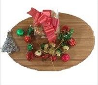 Cutting Board Charcuterie Cheese Board Wooden Silver Christmas Tree Accent 10 x 6 in
