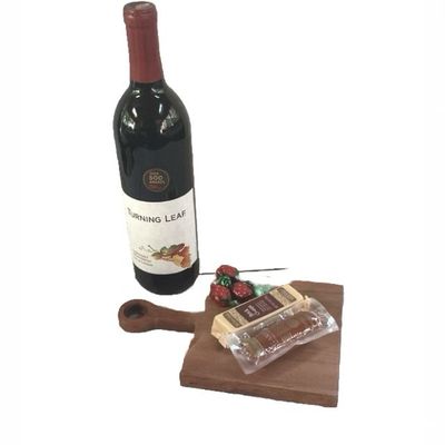 Cutting Board Small Square Charcuterie Board with Handle Serving Board Dark Wood 5.5 x 6 inches