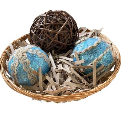 Centerpiece Decorative Baskets Nautical Beach Coastal Vibe Filler Orbs and Balls