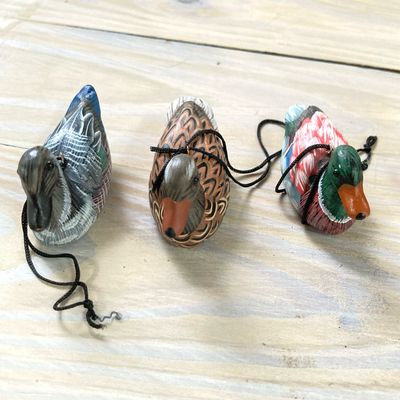 Set of 5 Mallard DUCK Ornaments 2.5 x 1  x 1.25 inches