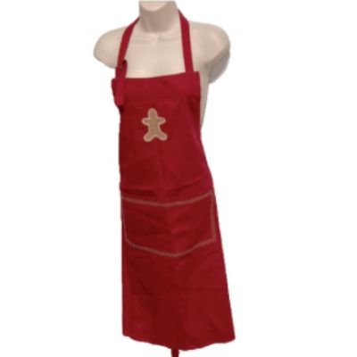WILLIAMS SONOMA Gingerbread Man Cookie Red Christmas Holiday Adult Apron
