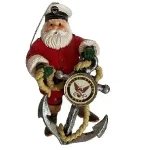 AMERICAN GREETINGS Sailor 2012 Proud to Serve US Navy Anchor Santa Ornament