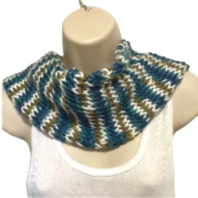 INFINITY SCARF Handmade Knitted Infinity Funnel Scarf Camouflage Camo Pattern