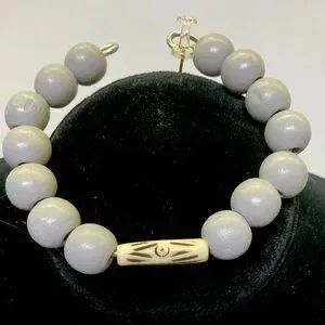 Tribal Ethnic Gray White Black Slip On Bracelet 8 inches