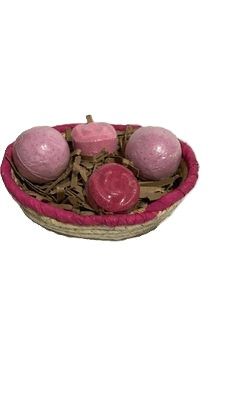 Luxurious Pink Bath Bomb Bath Fizzies Gift Basket Gift Set