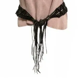 Belt Macrame Tie Boho Bohemian Leather Fringe Self Tie 36 Inch Waist