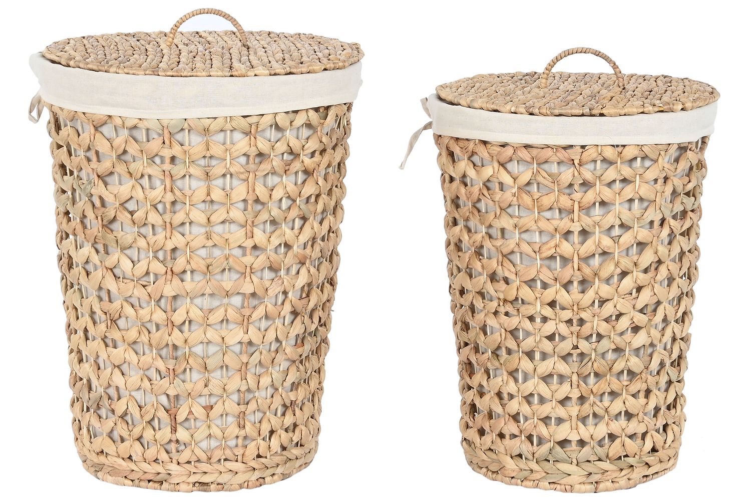 SET DE 2 CESTA ROPA JUNCO ALGODÓN
