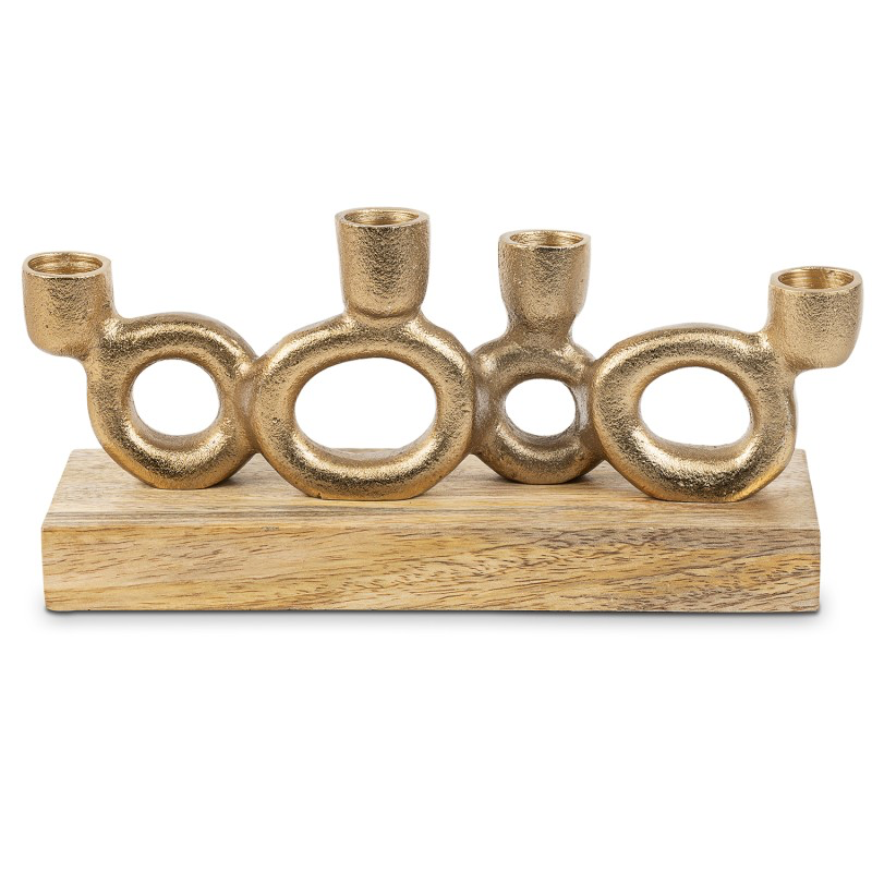 PORTAVELAS METAL/MADERA