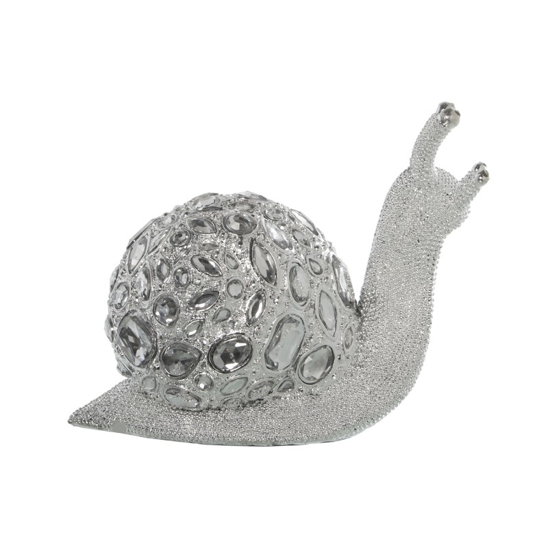 FIGURA CARACOL RESINA PLATA