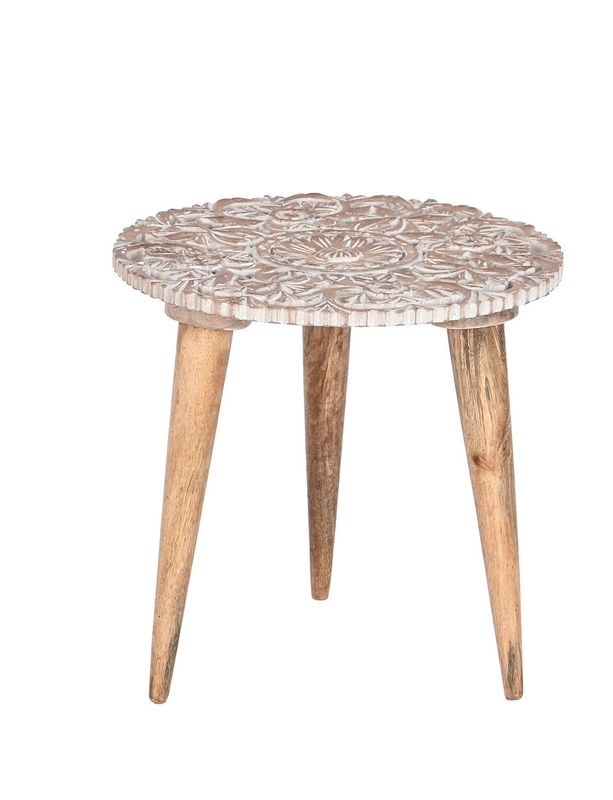 MESA AUXILIAR MADERA TALLADA