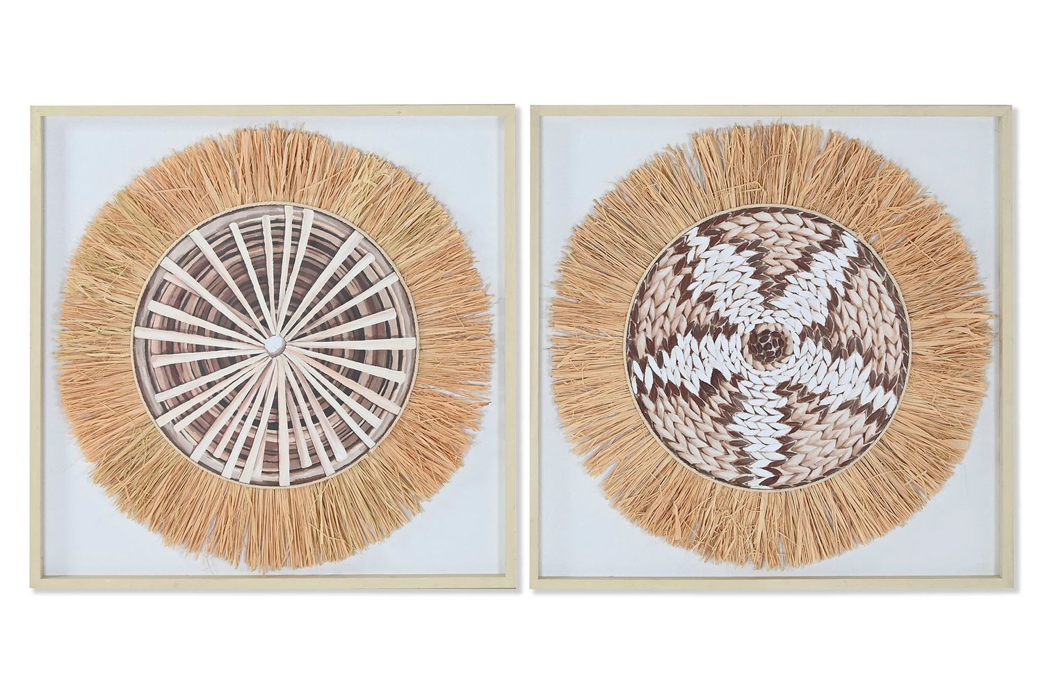SET DE 2 CUADROS YUTE PINO BOHO