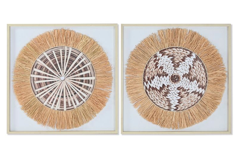 SET DE 2 CUADROS YUTE PINO BOHO