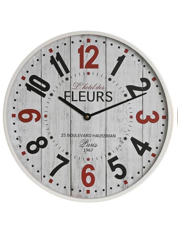 RELOJ PARED MDF CRISTAL