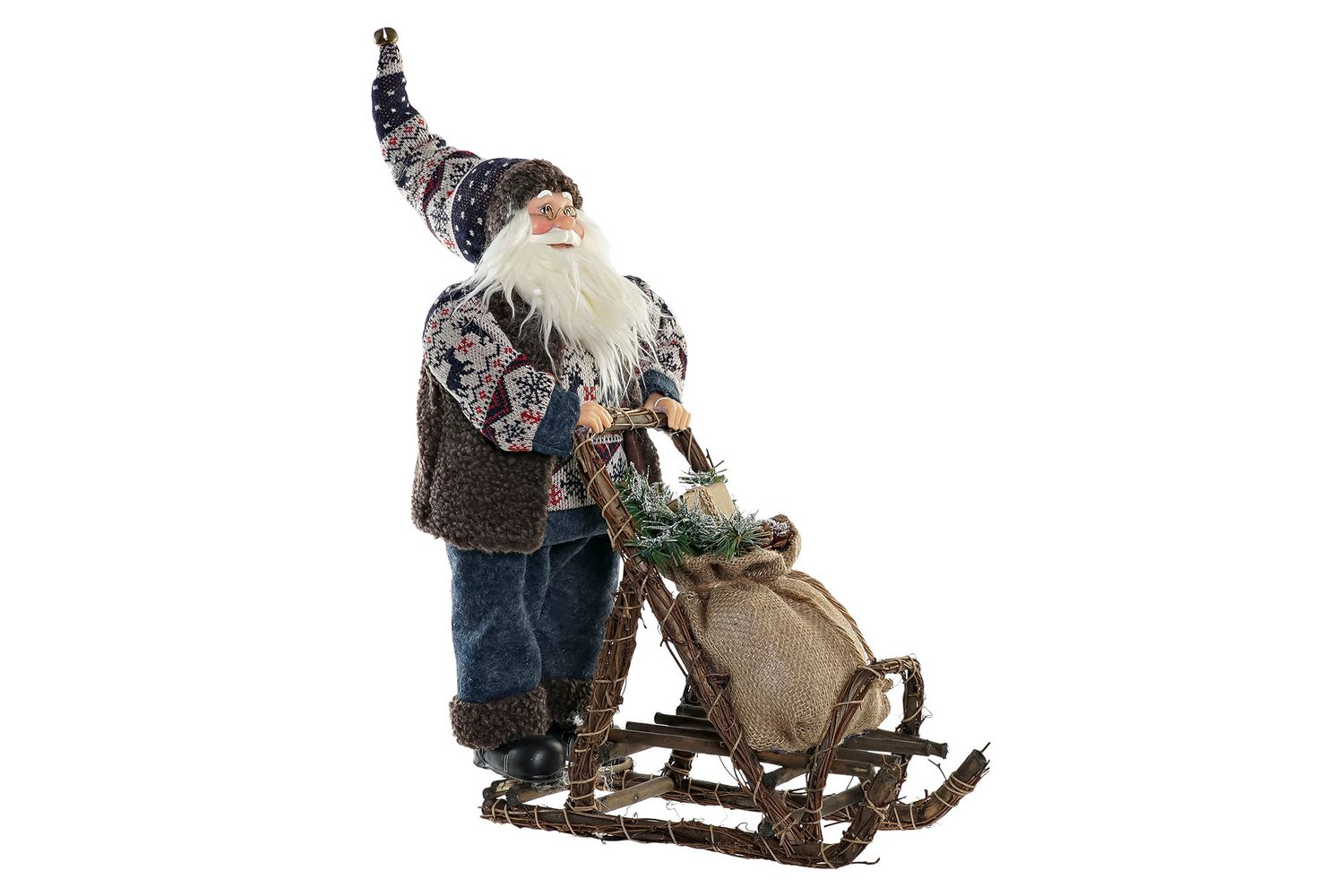 FIGURA PAPÁ NOEL TRINEO AZUL