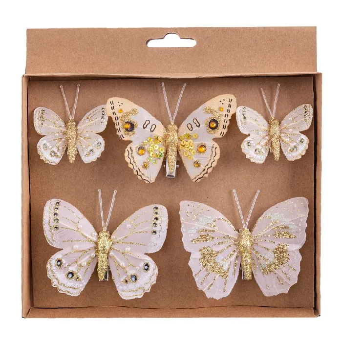 SET DE 5 MARIPOSAS CON CLIP