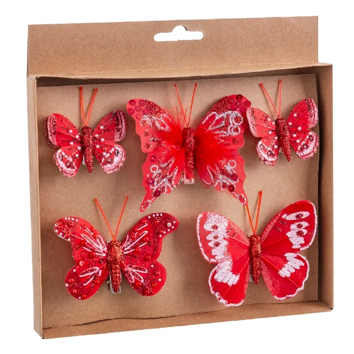 SET DE 5 MARIPOSAS CON CLIP